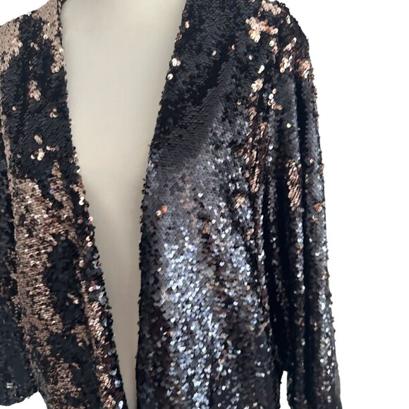 TORRID Reversible Black Metallic Sequin Blazer Jacket Size 3X/4X - Picture 4 of 8